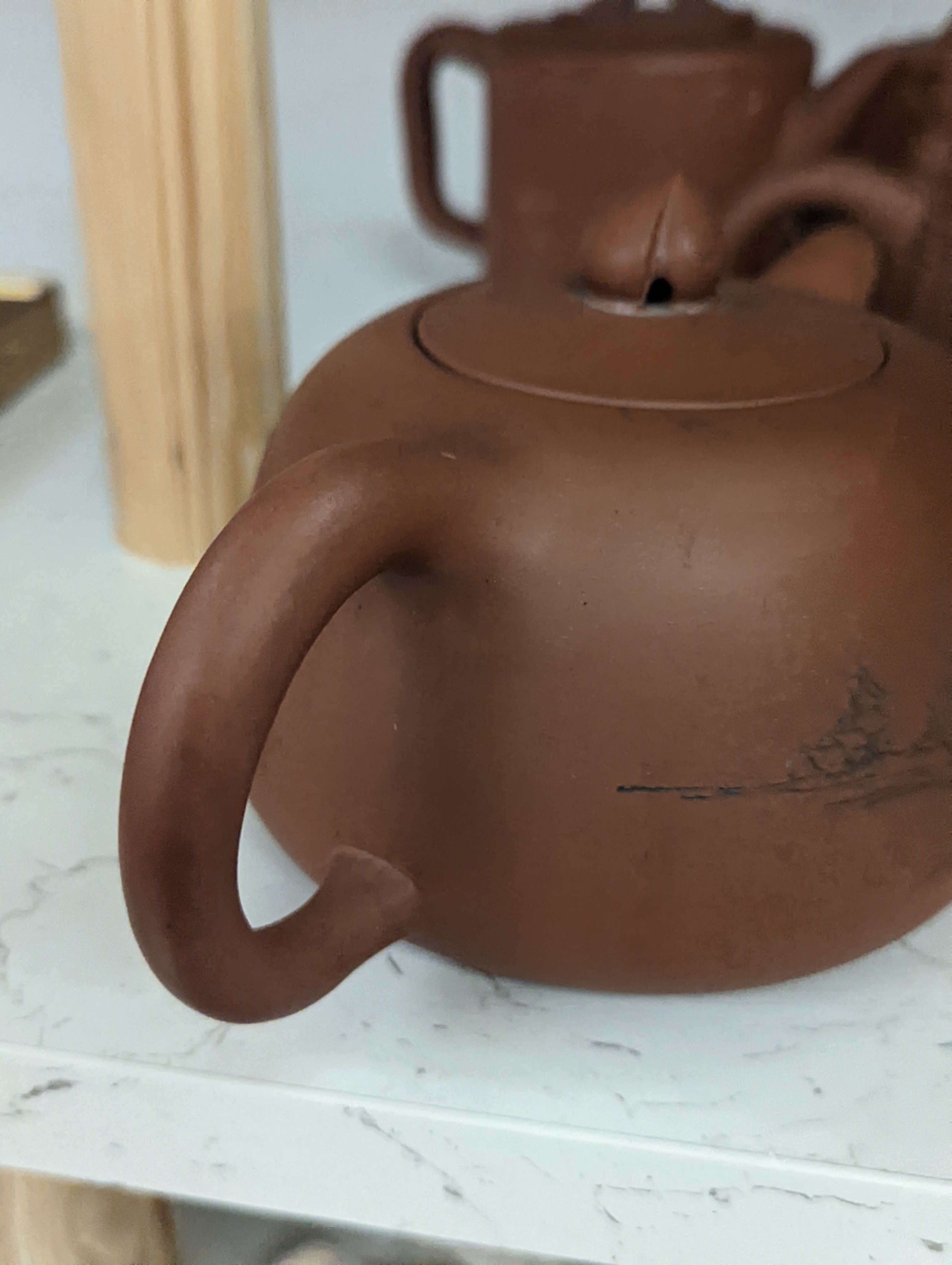 Six Chinese Yixing teapots, tallest 11cm